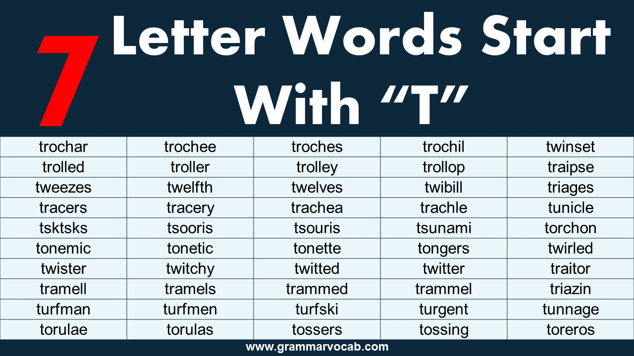 seven letter words starting with t