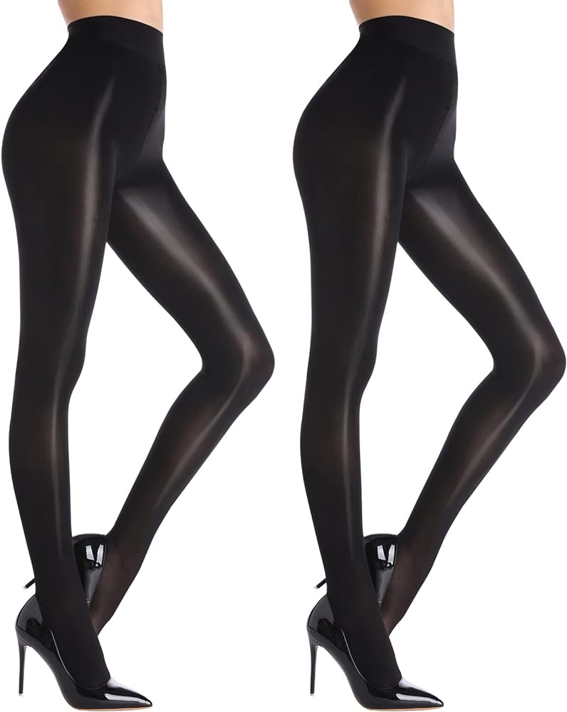 shiny black pantyhose
