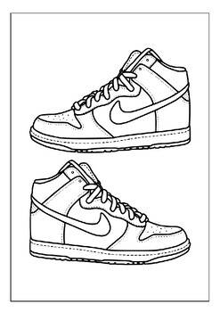 shoe coloring sheets