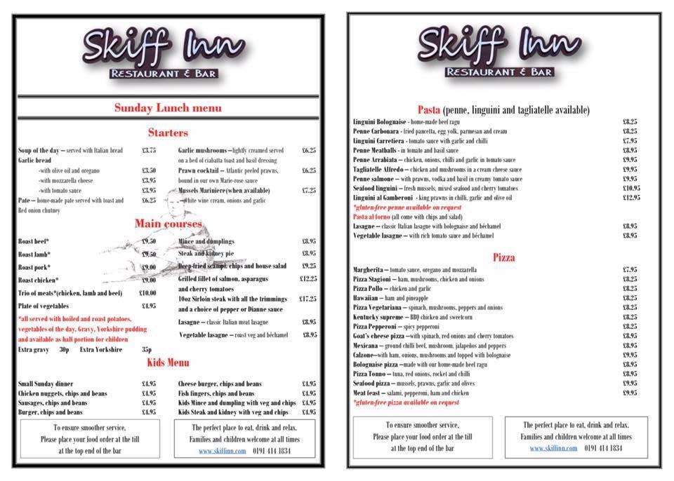 skiff inn menu