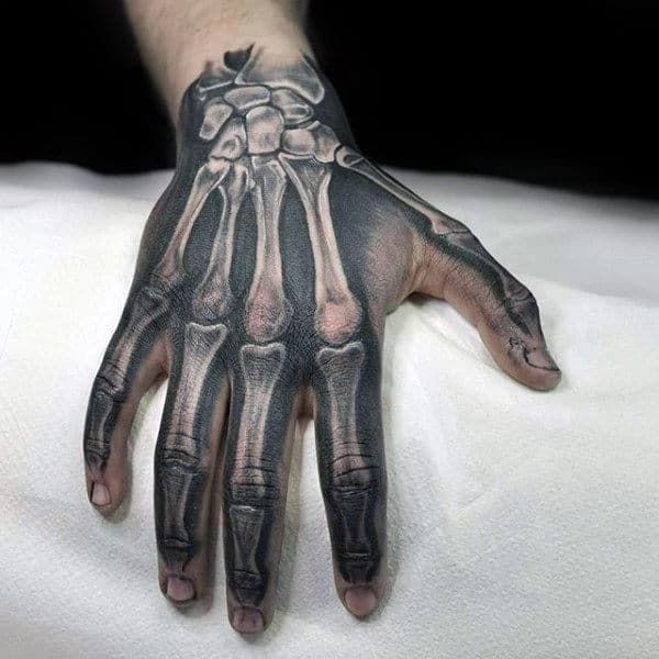 skull hand tattoo