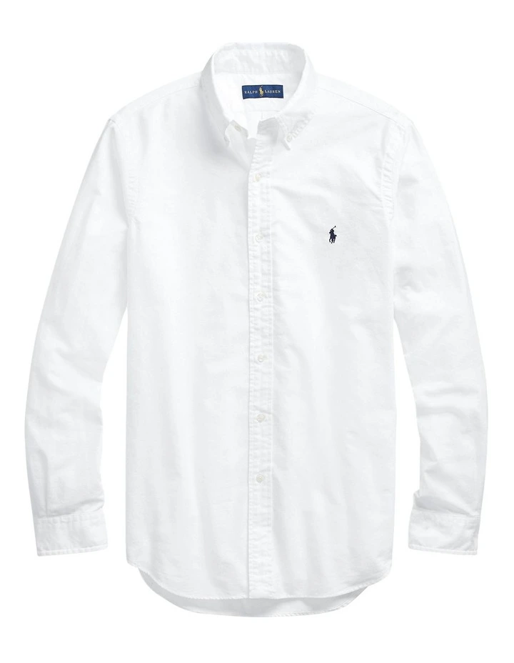 slim fit garment dyed oxford shirt