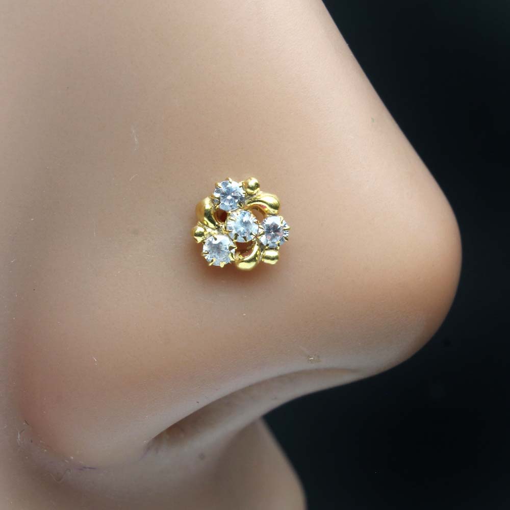 small gold nose pin design