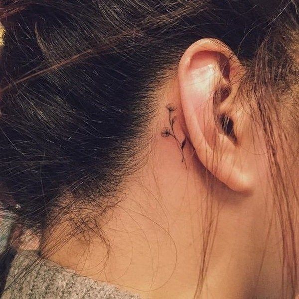 small tattoo behind ear