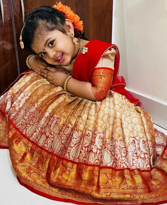 south indian lehenga for baby girl