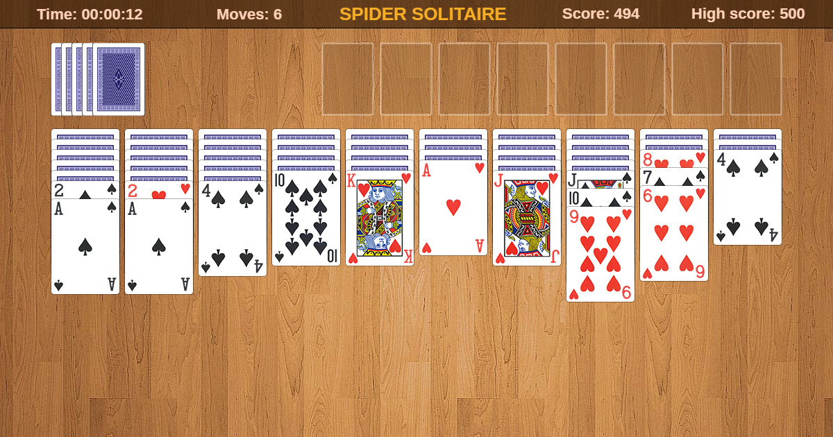 spider solitaire full screen