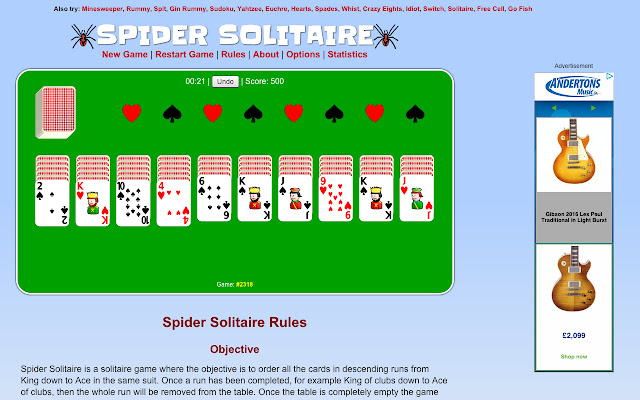 spider solitaire io