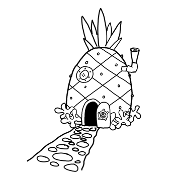 spongebob house drawing