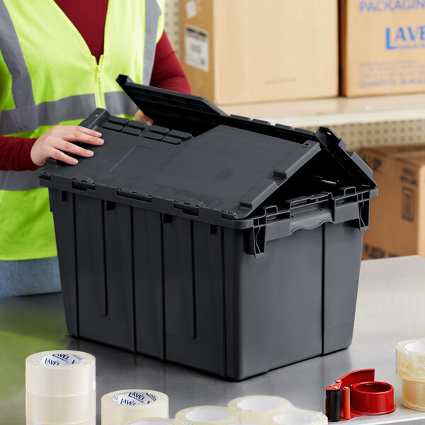 storage totes with attached lids