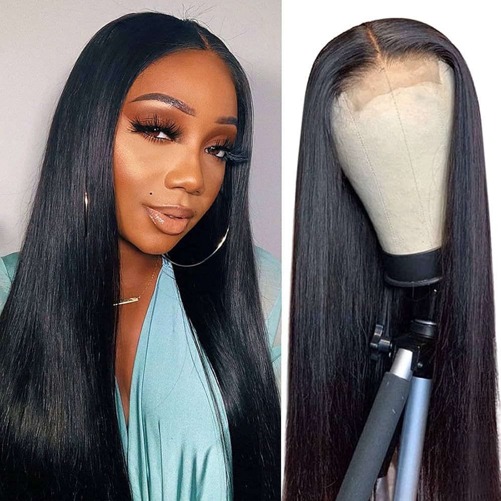 straight human hair wig