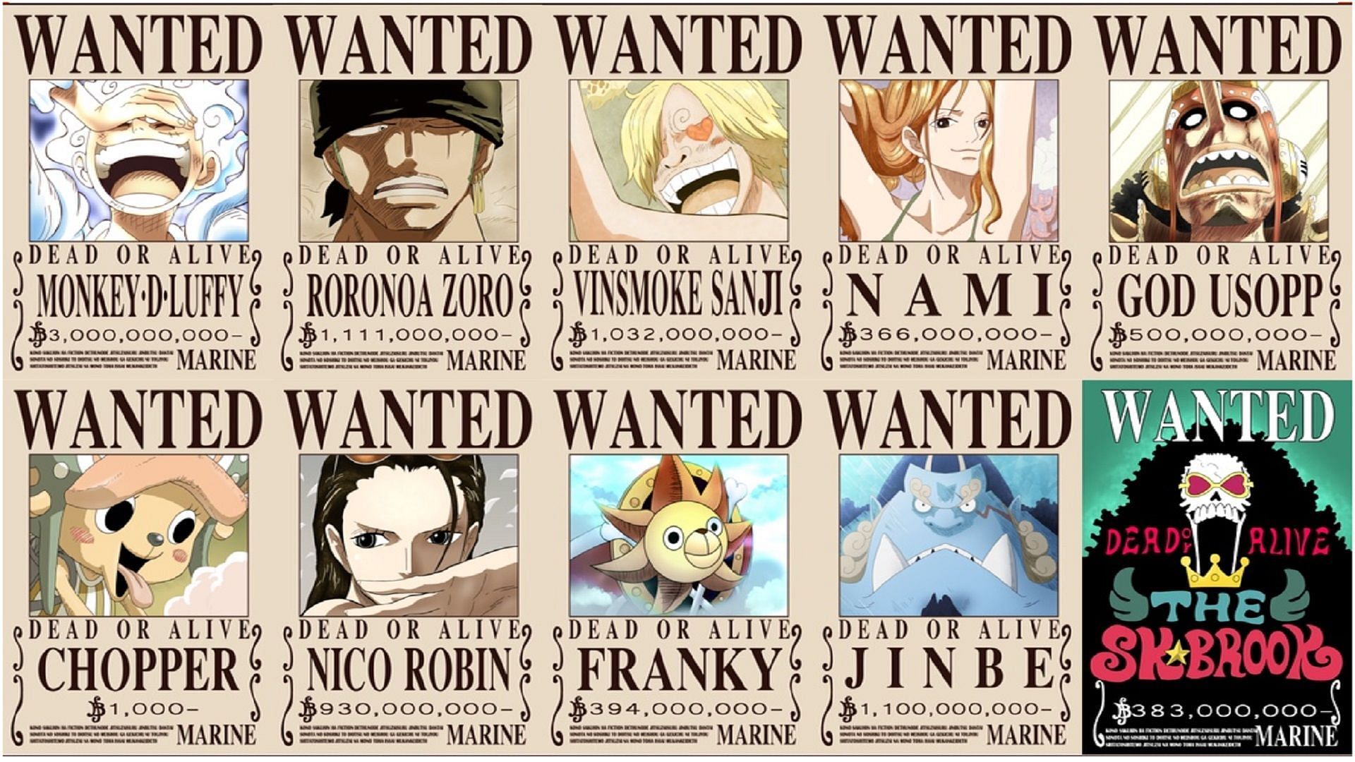 straw hat bounties