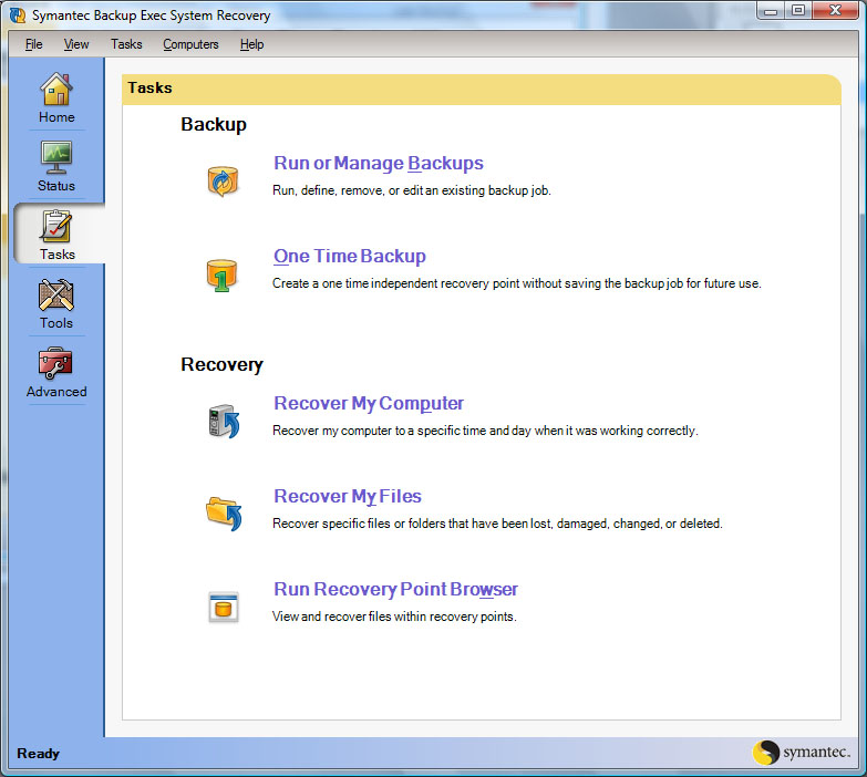 symantec recovery