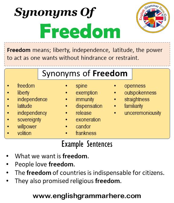 synonyms of freedom