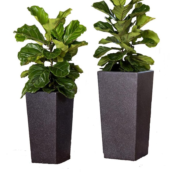 tall black flower pots