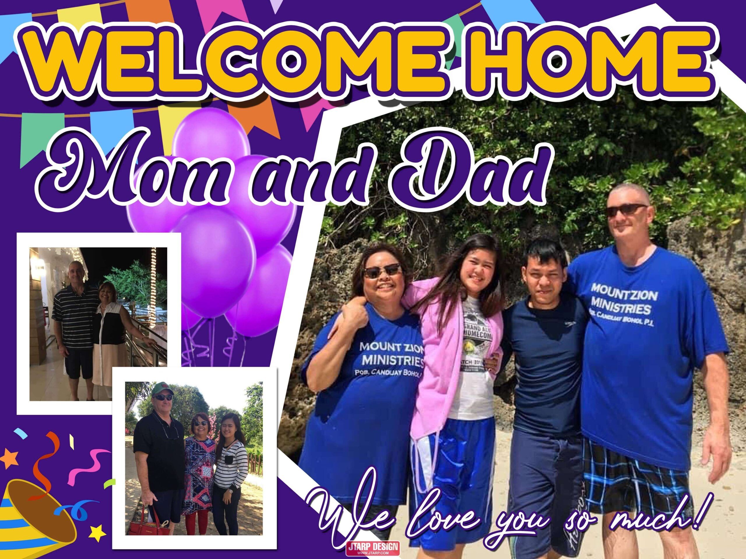 tarpaulin welcome home background