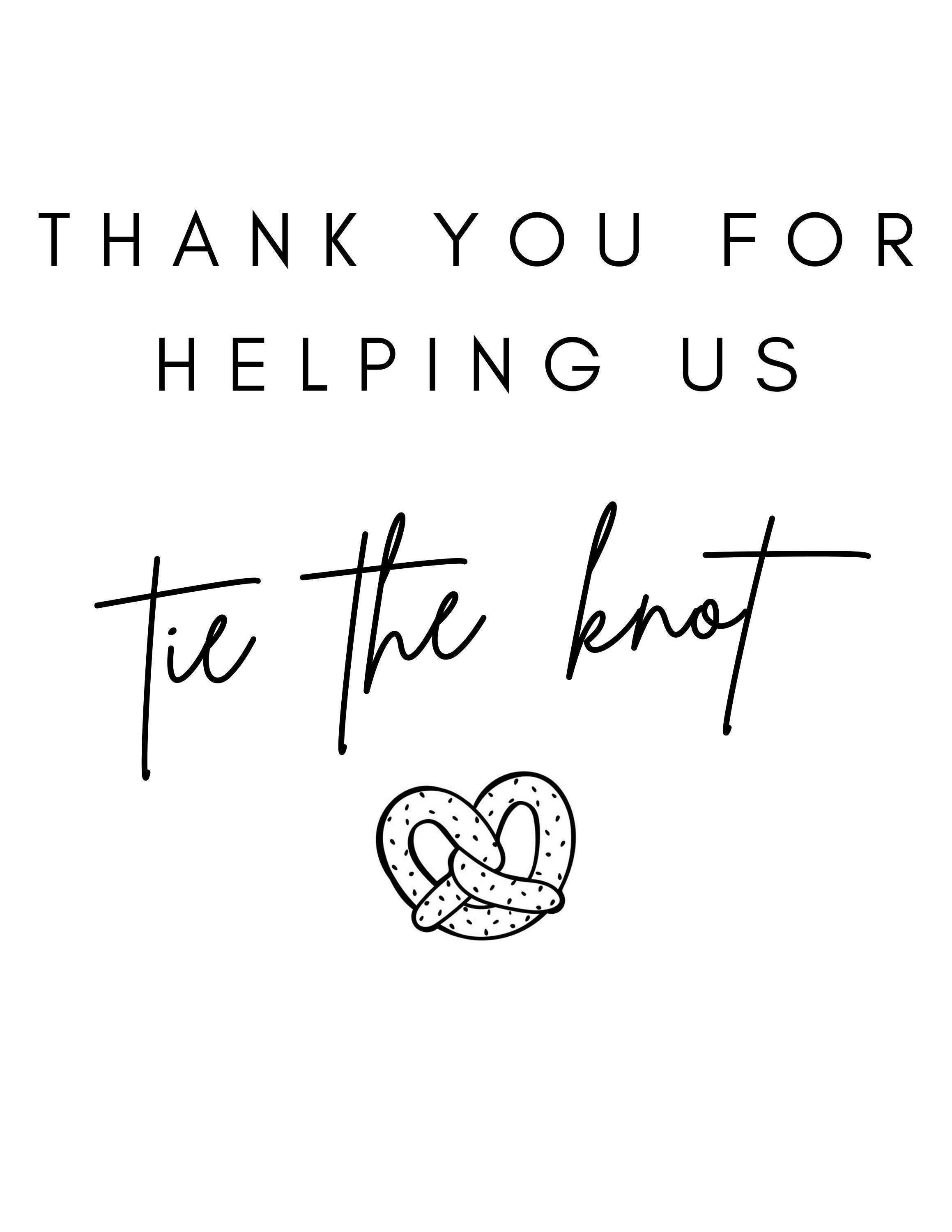 thank you for helping us tie the knot