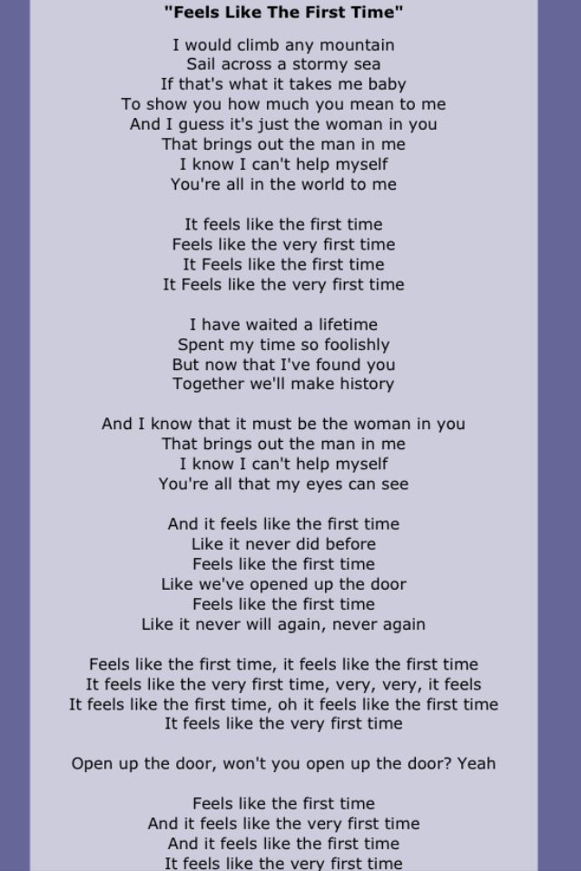 the first time song lyrics