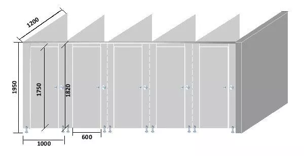 toilet cubicle dimensions