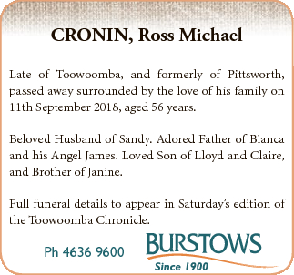toowoomba chronicle death notices