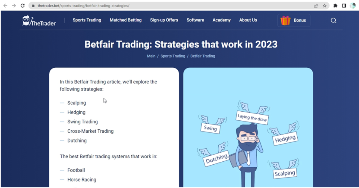 trading strategies on betfair