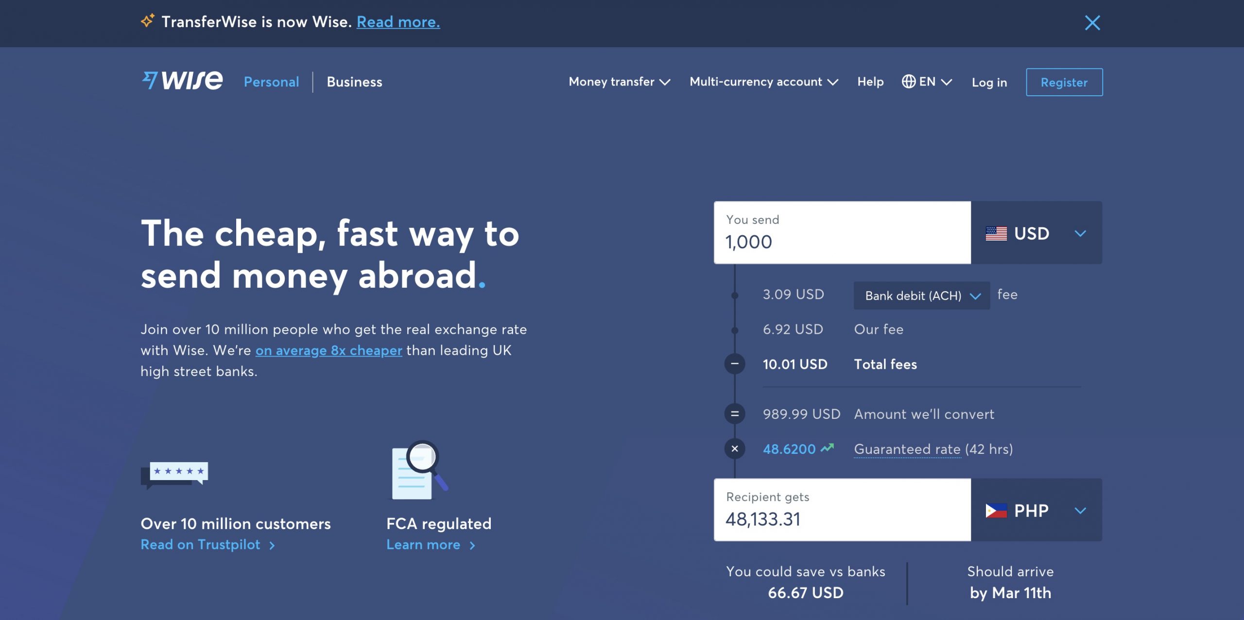 transferwise currency conversion