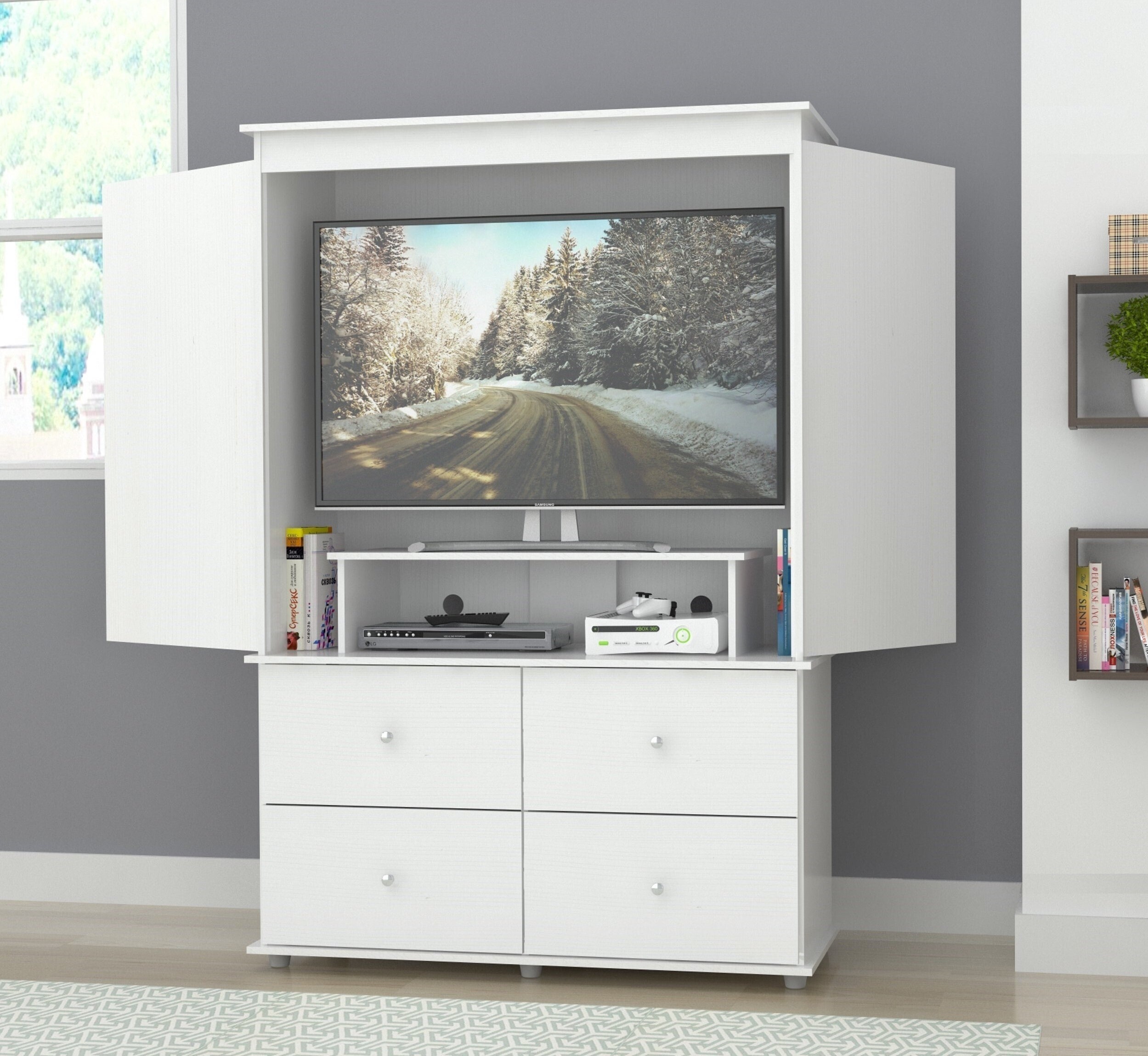 tv stand with drawers and doors