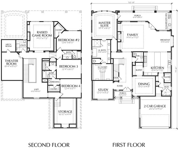 two story home floor plans