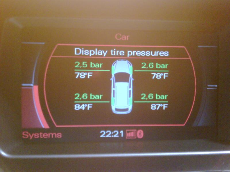 tyre pressure mmi audi