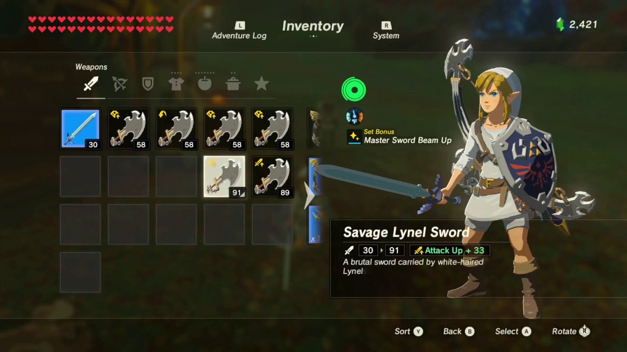 unbreakable weapons in zelda breath of the wild