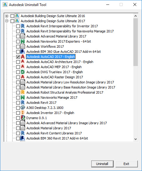 uninstall autocad completely