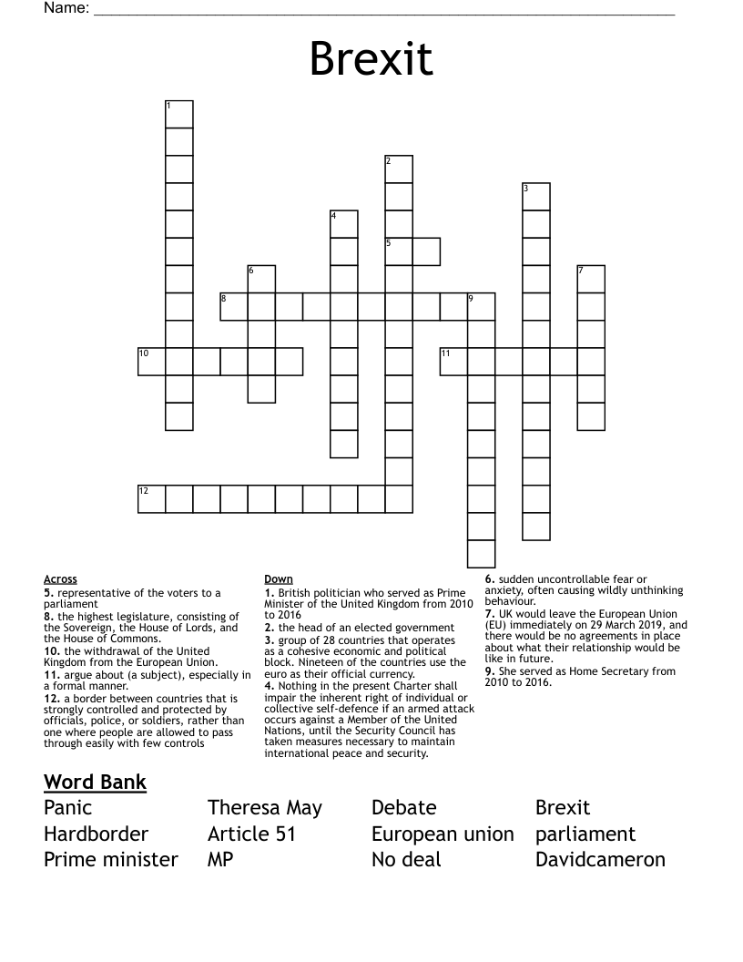 union official crossword clue