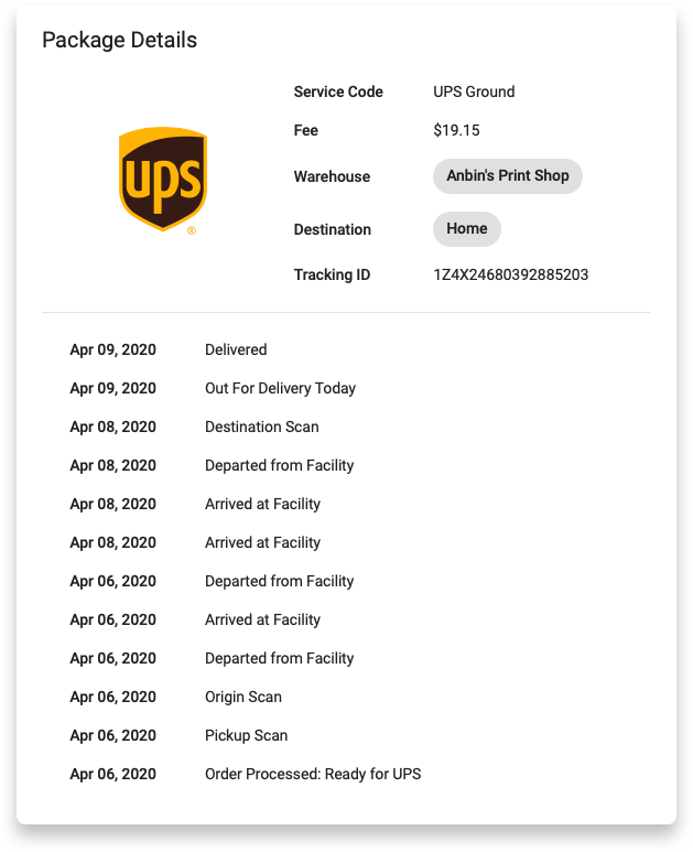 ups package tracking