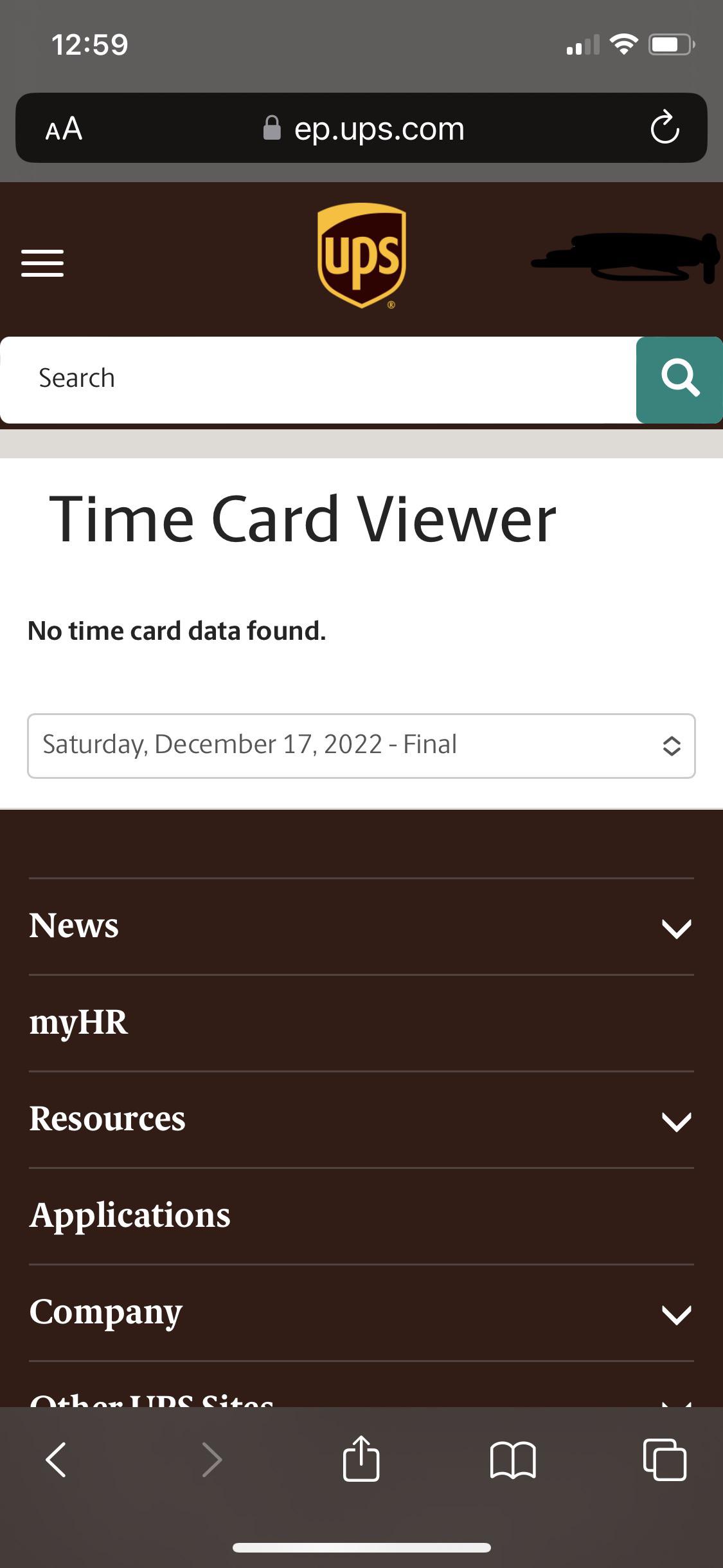 ups timecard viewer