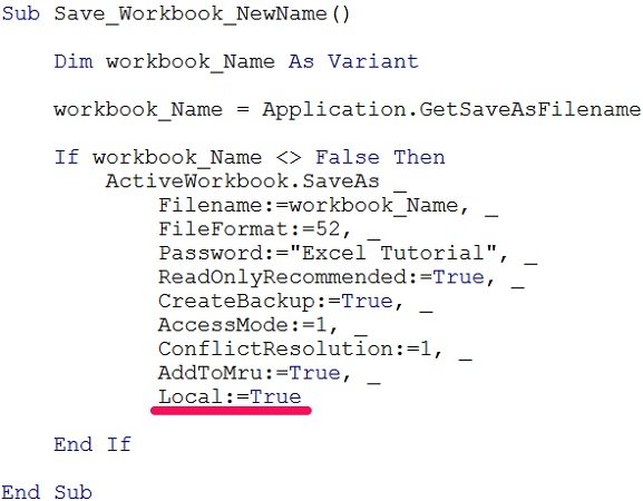 vba save workbook