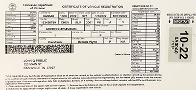 vehicle registration davidson county