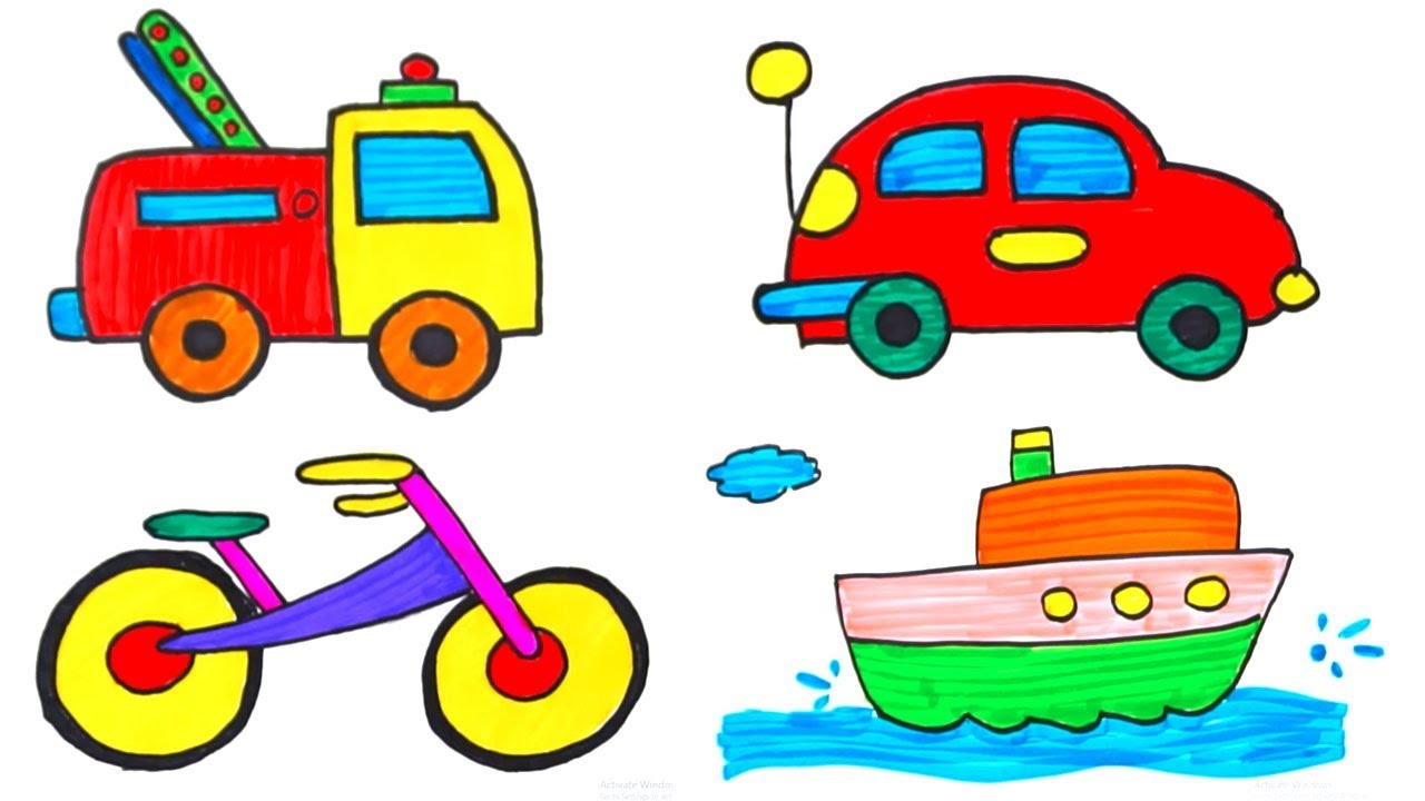 vehicles drawing pictures