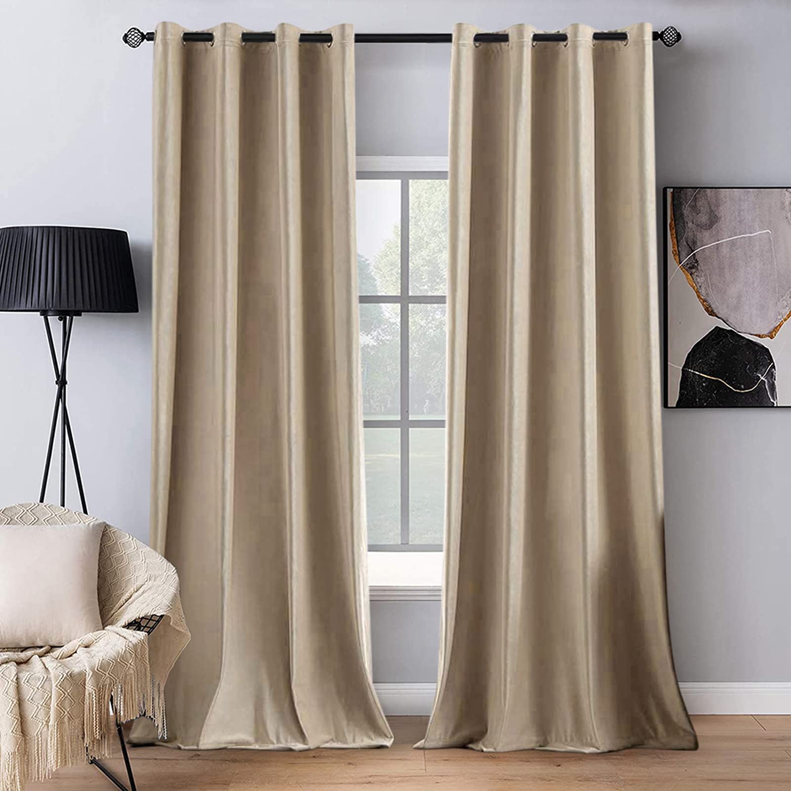 velvet grommet curtains