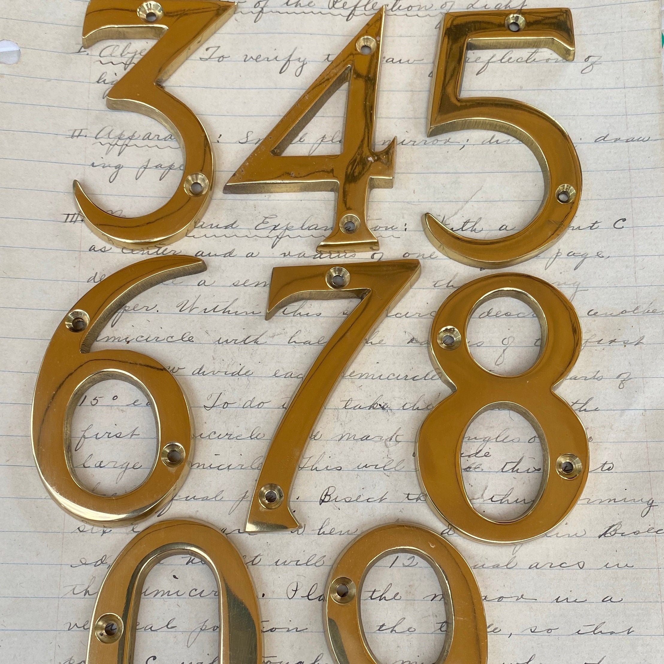 vintage brass house numbers