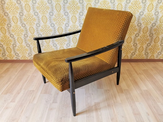 vintage wood armchair