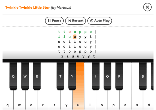 virtual piano music sheets