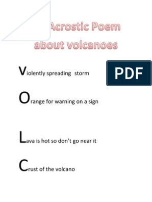 volcano acrostic poem