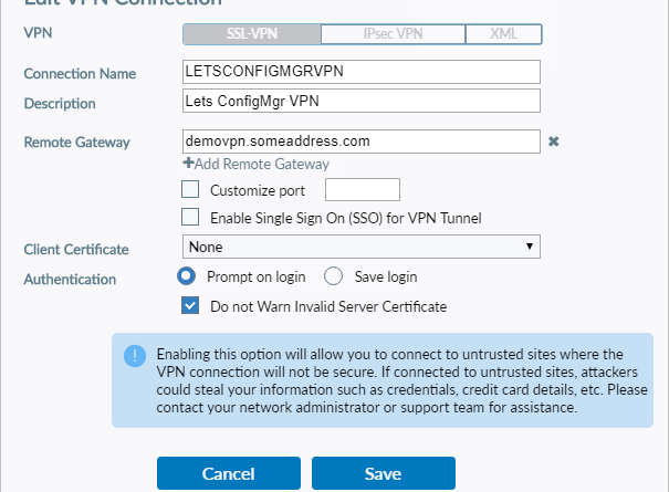 vpn client fortinet