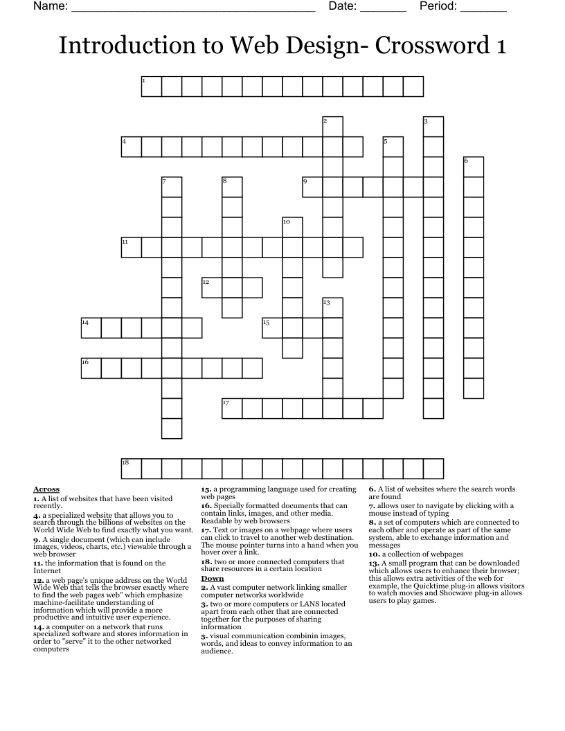 webpage program crossword clue