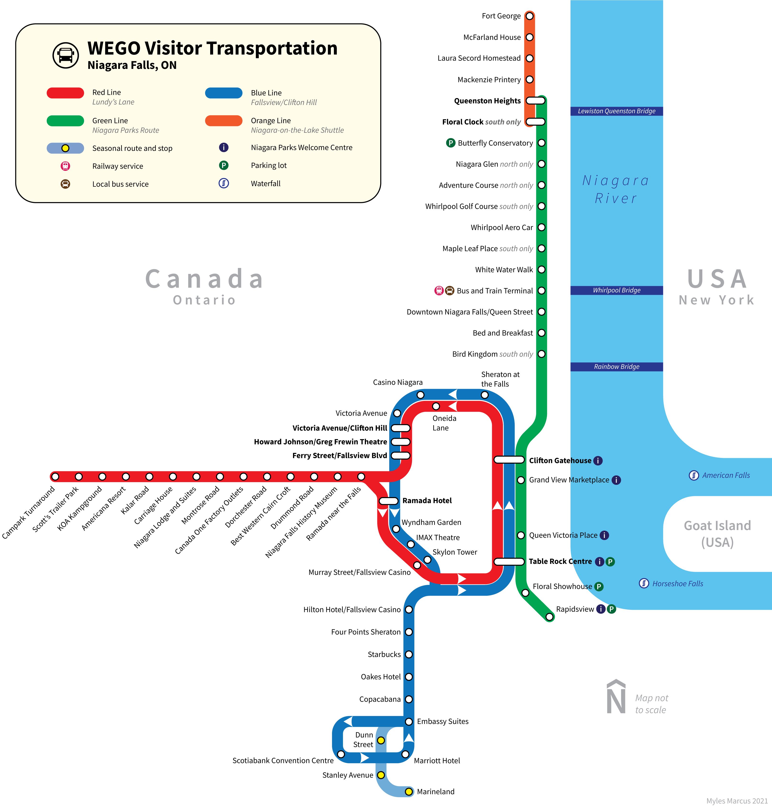 wego niagara falls route map