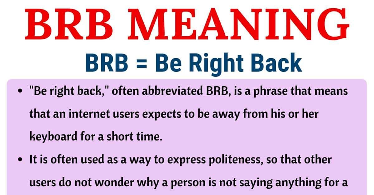 what do brb mean