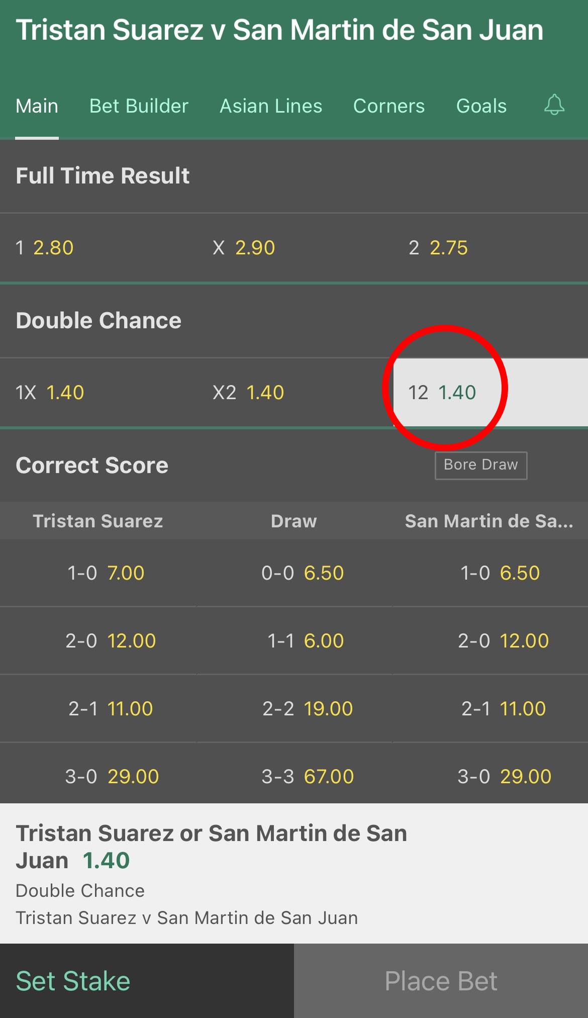 what does double chance mean on bet365