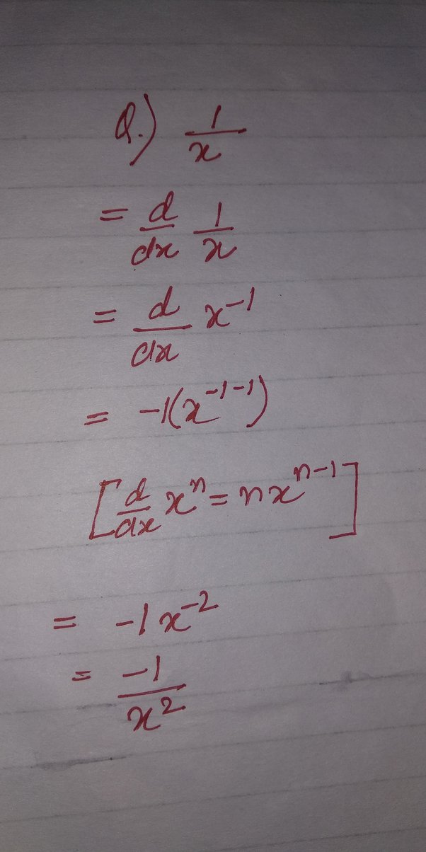 what is the derivative of 1 x