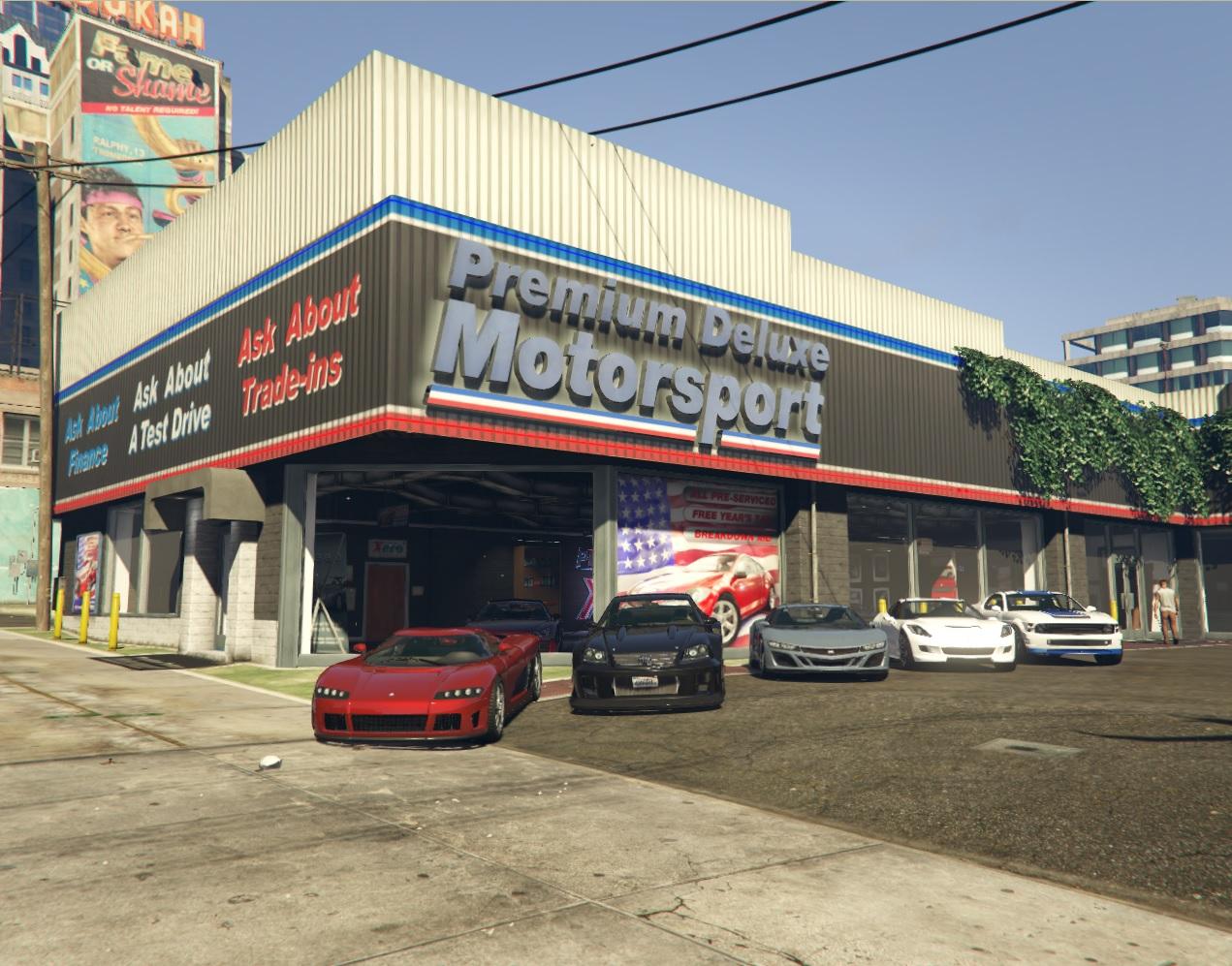 where is the car dealership in gta v