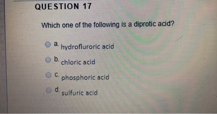 which one of the following is a diprotic acid