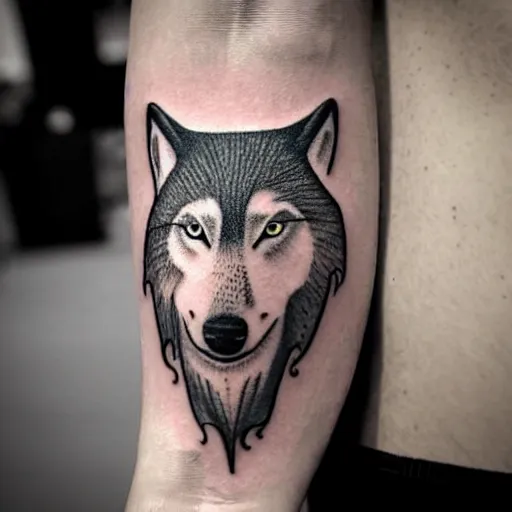 white wolf tattoo